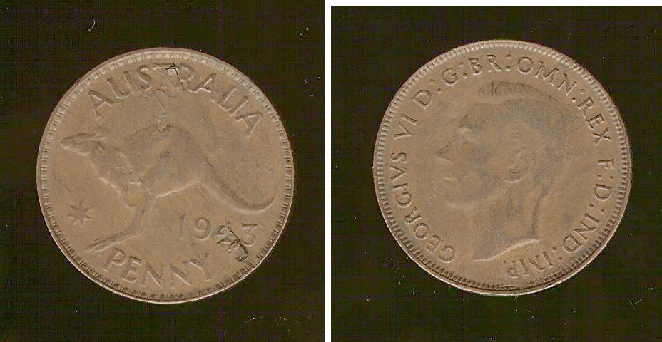 Australia penny 1943Y. VF+